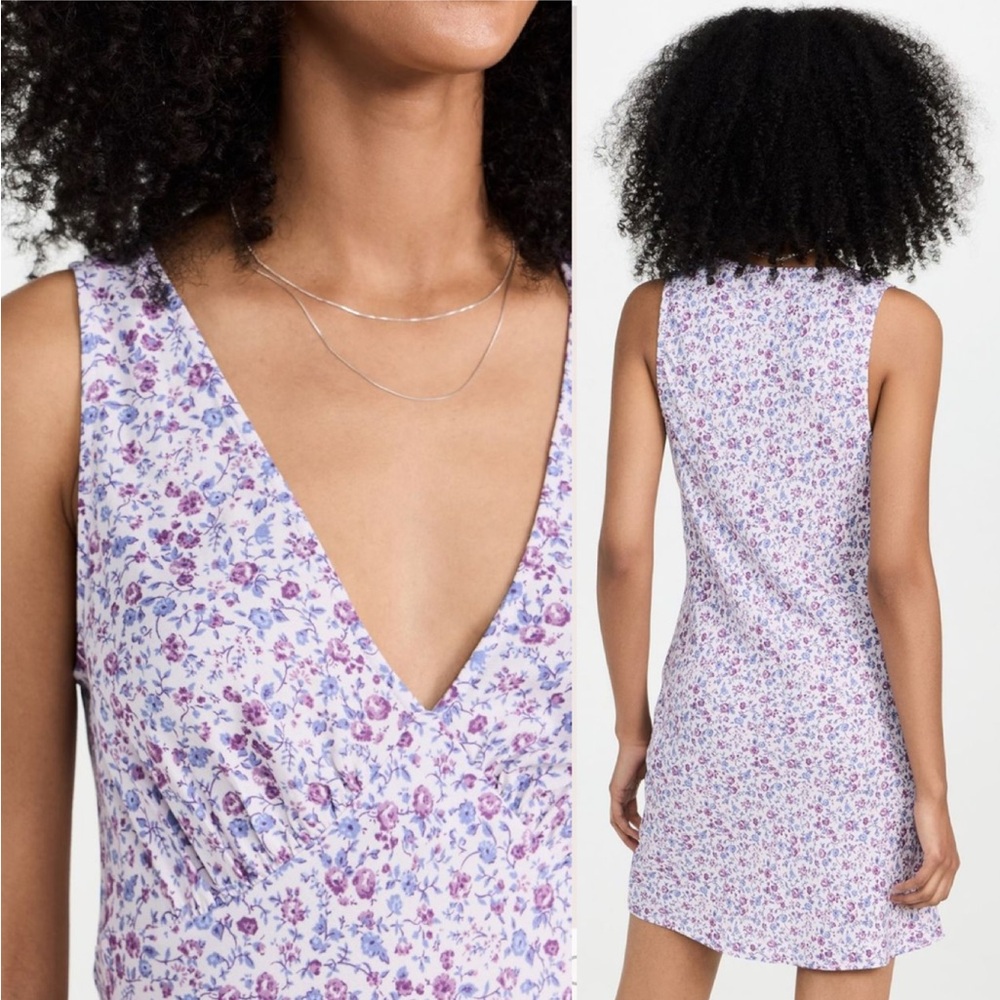 Reformation Purple Floral Mini Dress - Picture 2 of 11